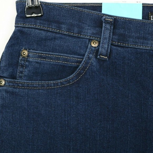 Lee 1889 Relaxed‎ Fit Straight Jeans Stretch Dark 8 Petite 8P - Picture 11 of 11